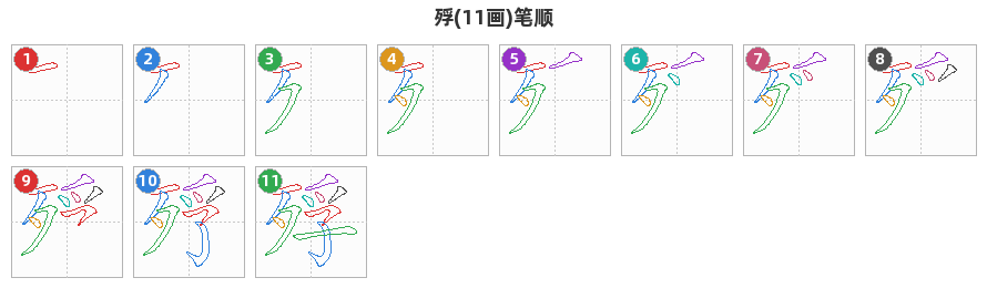 殍笔顺分解图