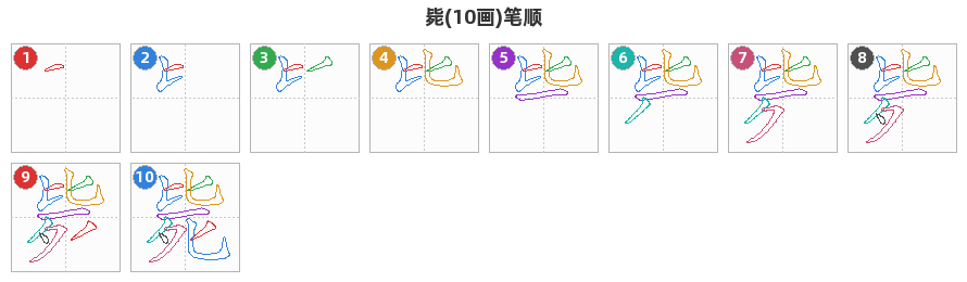 毙笔顺分解图