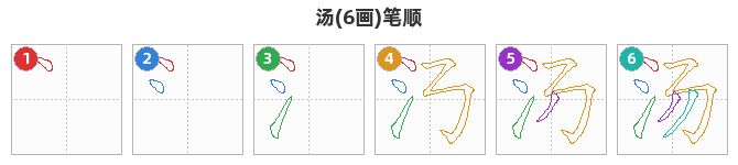 汤笔顺分解图