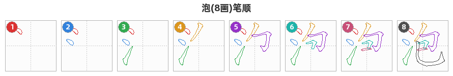 泡笔顺分解图