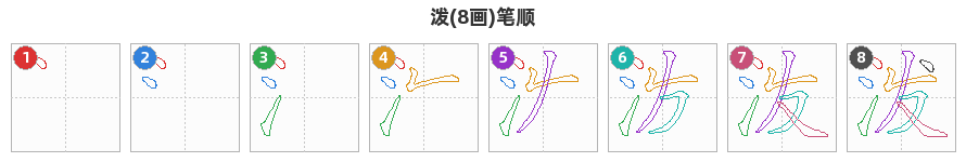 泼笔顺分解图