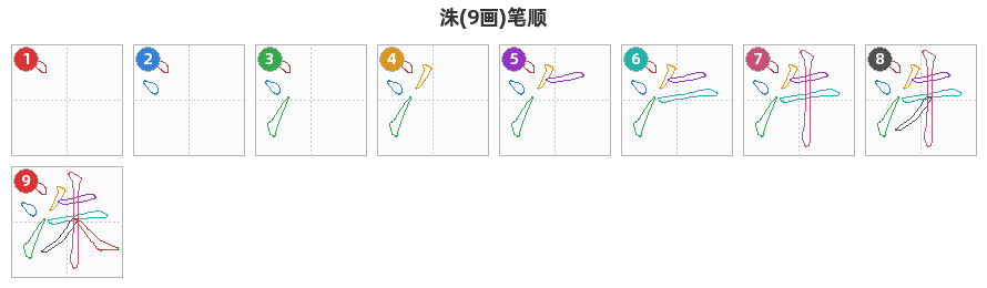 洙笔顺分解图