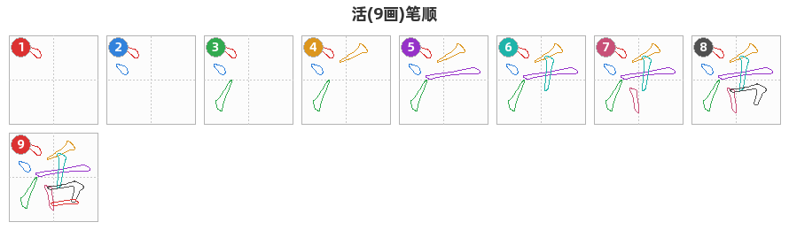活笔顺分解图