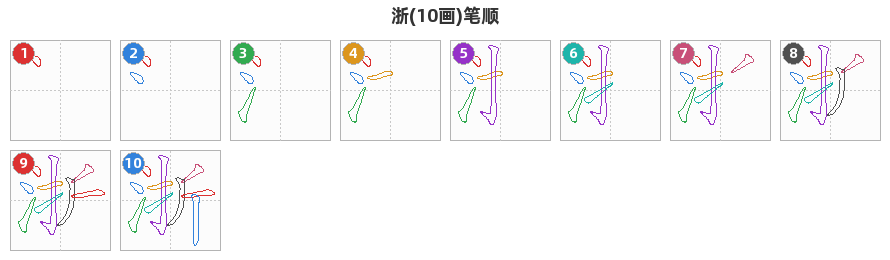 浙笔顺分解图