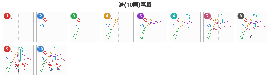 浩笔顺分解图