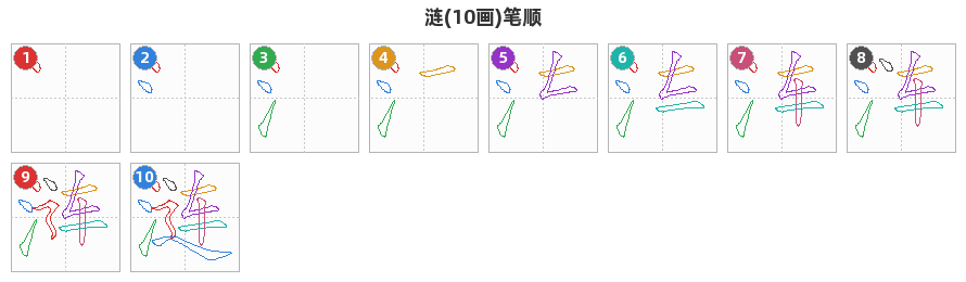 涟笔顺分解图