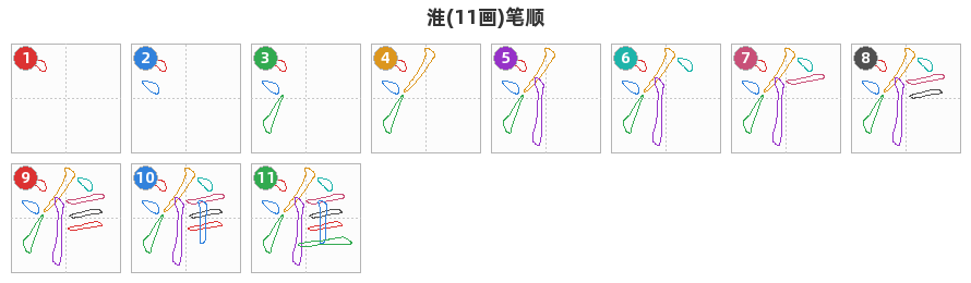 淮笔顺分解图