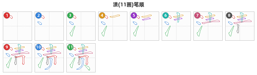 渍笔顺分解图