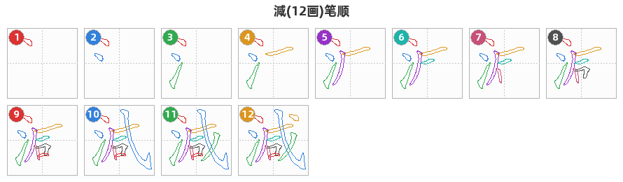 減笔顺分解图