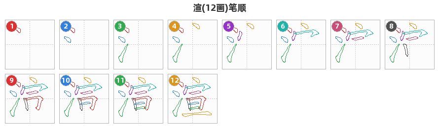 渲笔顺分解图