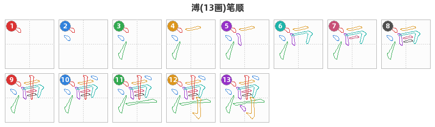 溥笔顺分解图