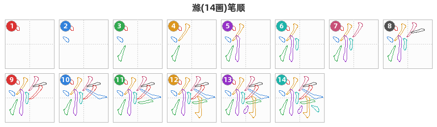 滌笔顺分解图