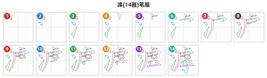 滹笔顺分解图
