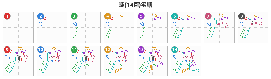 漉笔顺分解图