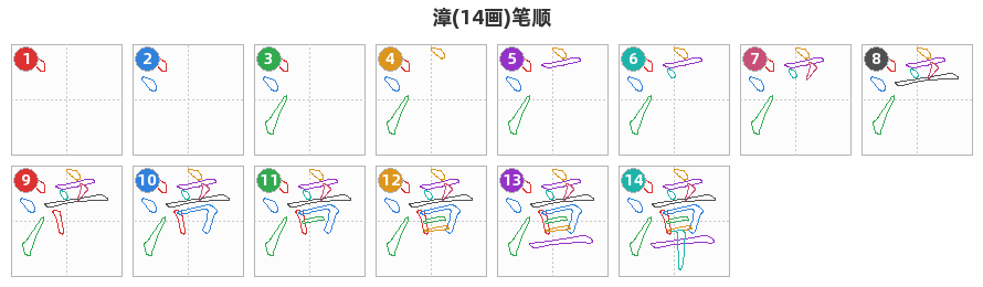 漳笔顺分解图