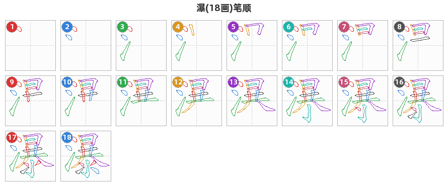 瀑笔顺分解图