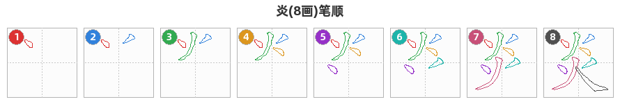 炎笔顺分解图
