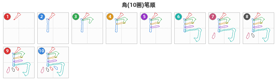 烏笔顺分解图