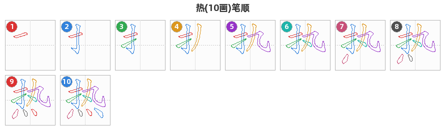 热笔顺分解图