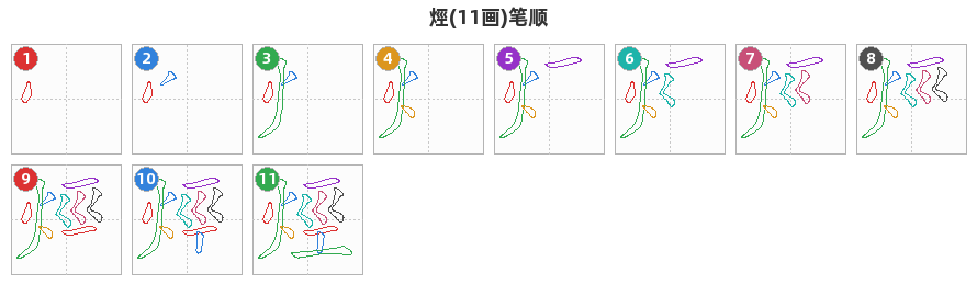 烴笔顺分解图