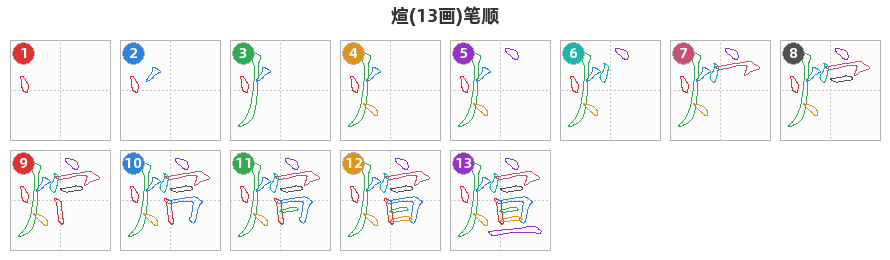 煊笔顺分解图