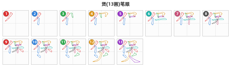 煲笔顺分解图