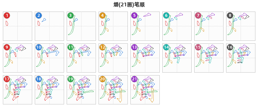 爝笔顺分解图