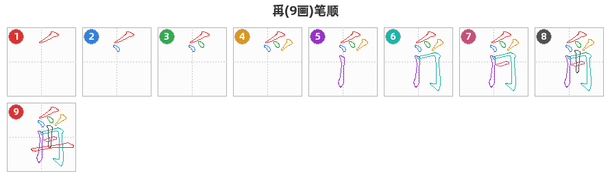 爯笔顺分解图