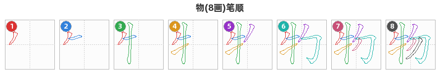 物笔顺分解图