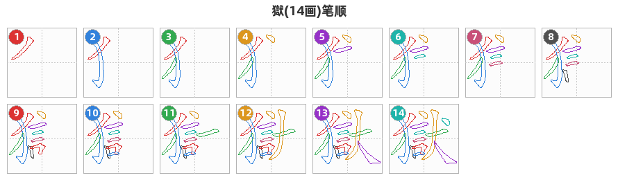 獄笔顺分解图