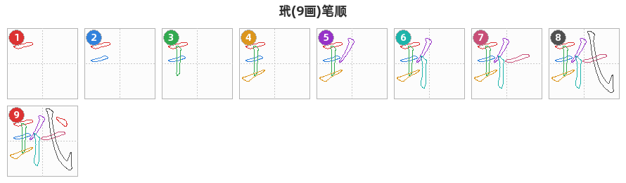 玳笔顺分解图