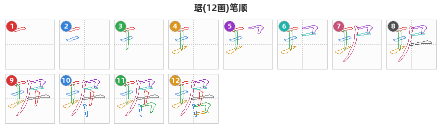 琚笔顺分解图