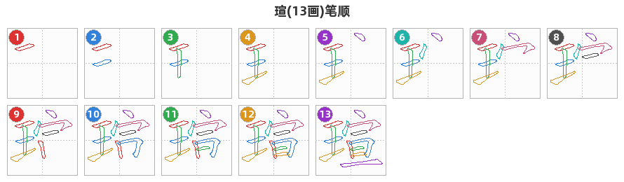 瑄笔顺分解图