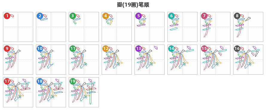 瓣笔顺分解图