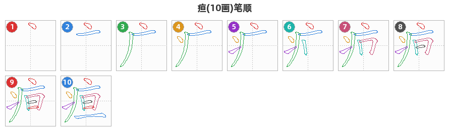 疸笔顺分解图