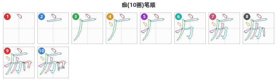 痂笔顺分解图