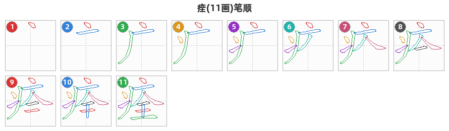 痊笔顺分解图