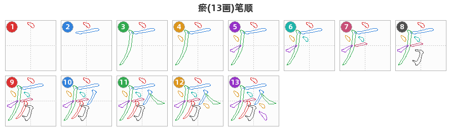 瘀笔顺分解图