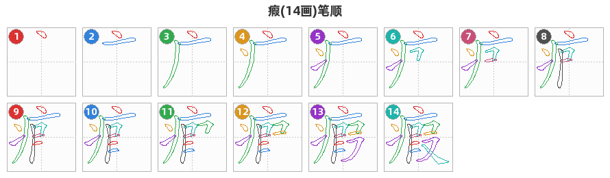 瘕笔顺分解图