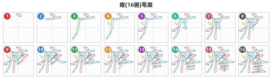 癃笔顺分解图