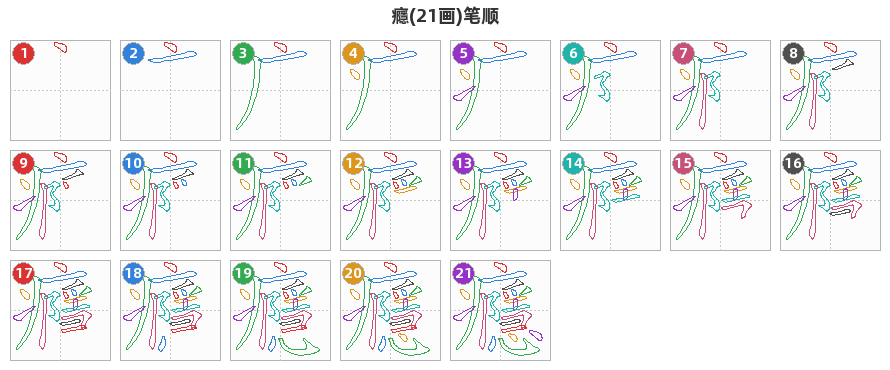 癮笔顺分解图