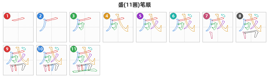 盛笔顺分解图