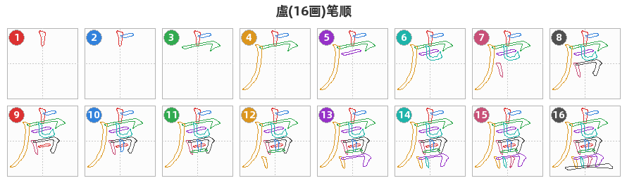 盧笔顺分解图