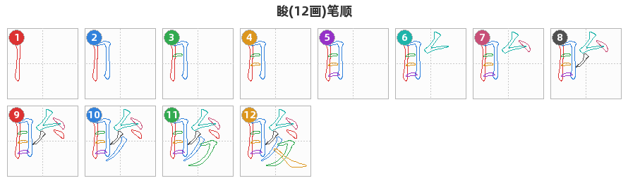 睃笔顺分解图