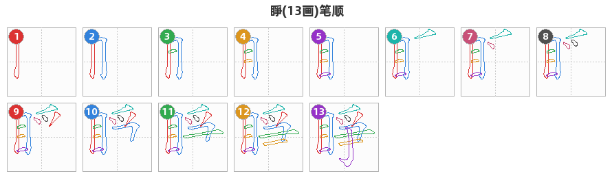 睜笔顺分解图