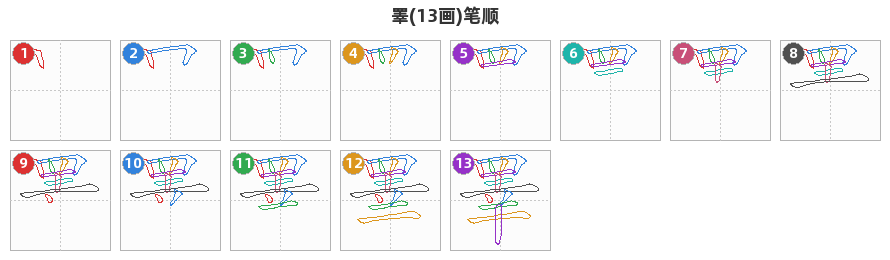 睪笔顺分解图
