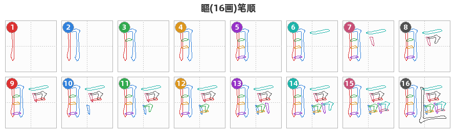 瞘笔顺分解图
