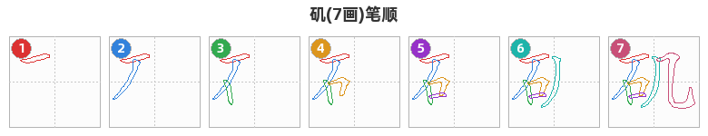 矶笔顺分解图