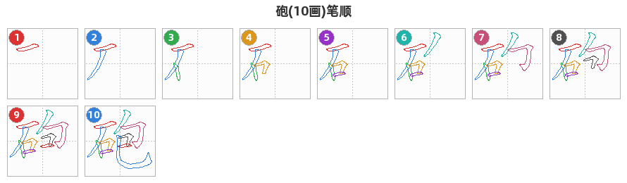 砲笔顺分解图