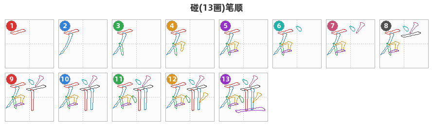 碰笔顺分解图